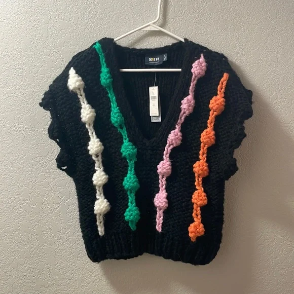 🎉HP🎉 Maeve by Anthropology Oversize Knit Bauble Sweater Vest - Picture 2 of 5